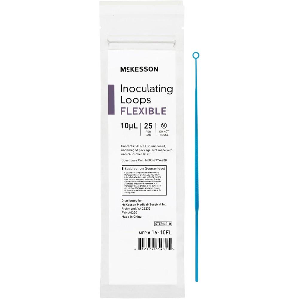 image:imageMcKesson Inoculating Loop for Streaking Cultures Flexible Sterilized Disposable 20 cm 10 L Light Blue 1000 Count