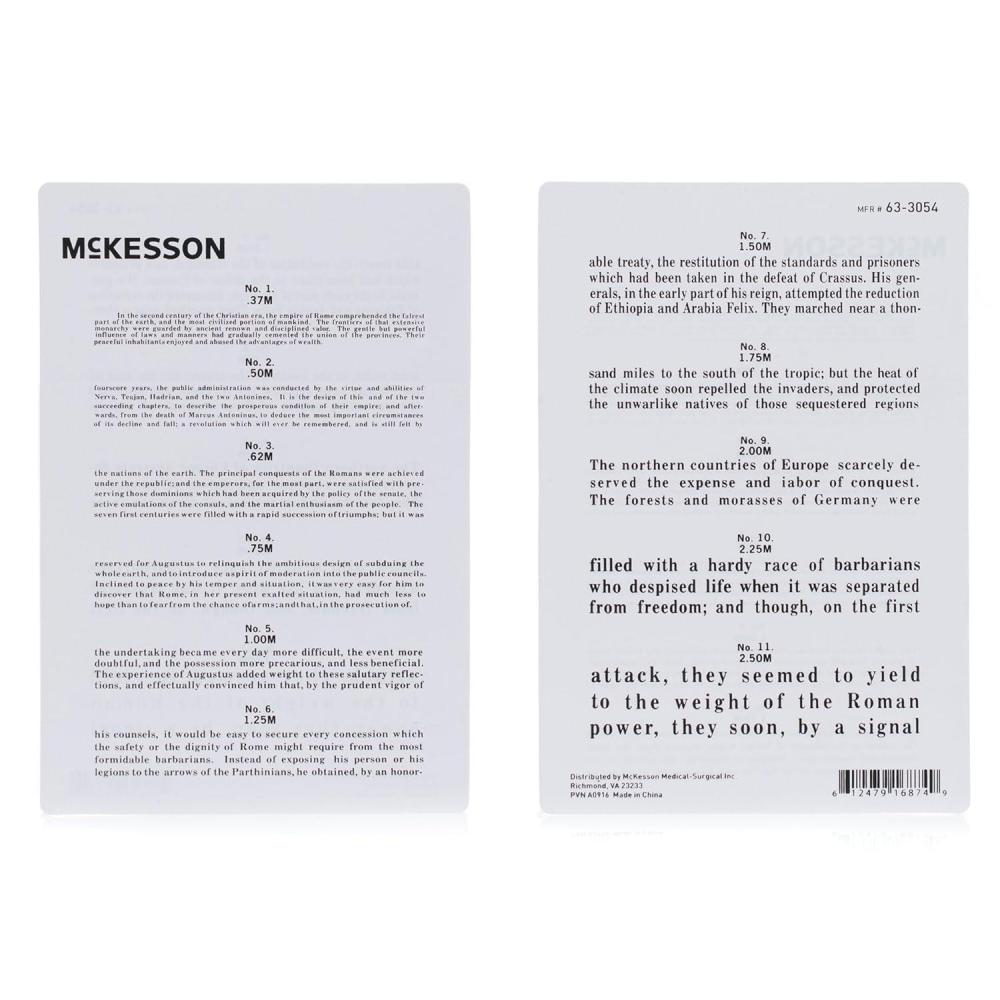 image:imageMcKesson Jaeger Card Eye Test Chart  Handheld Durable Laminated Plastic 12 in Test Distance  4 34 in x 7 in 5 Count5