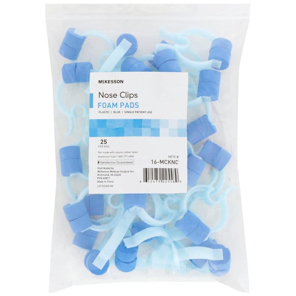 image:imageMcKesson Nose Clips  Disposable Plastic and Rubber Blue for Spirometry Testing  Comfortable Fit for All Sizes 25 Count 8 Packs 200 Total200