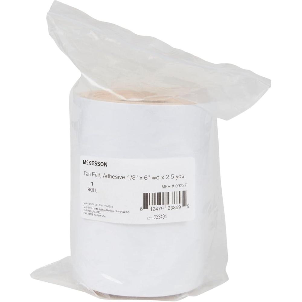 image:imageMcKesson Orthopedic Felt Roll NonSterile Adhesive RayonWool Medical Padding Tan 18 in Thick 6 in x 2 12 yd 1 Count