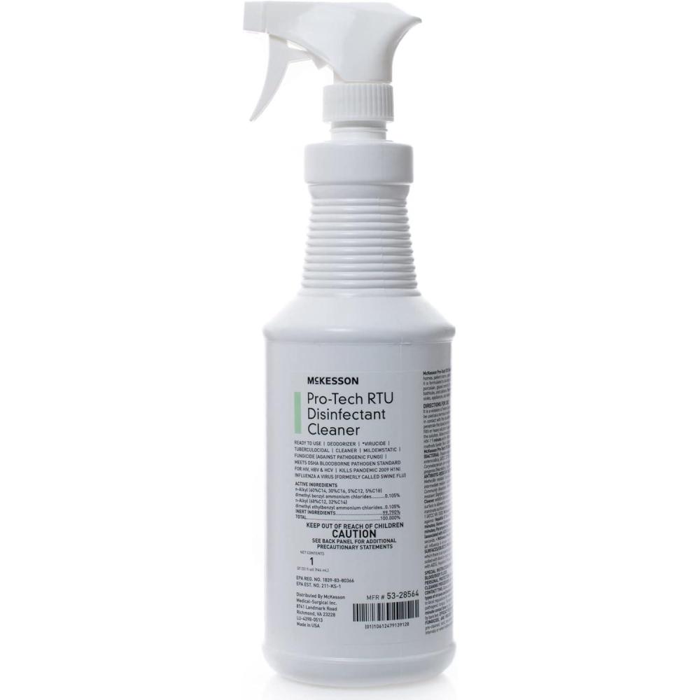 image:imageMcKesson ProTech Surface Disinfectant Cleaner Ready to Use  Floral Scent Trigger Spray Bottle 32 oz 1 Count 1 Pack