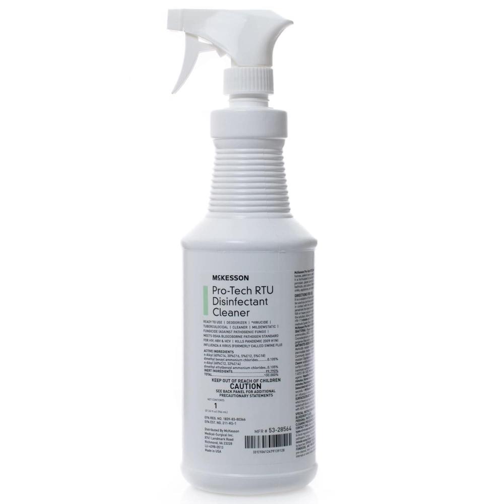 image:imageMcKesson ProTech Surface Disinfectant Cleaner Ready to Use  Floral Scent Trigger Spray Bottle 32 oz 1 Count 12 Packs 12 Total