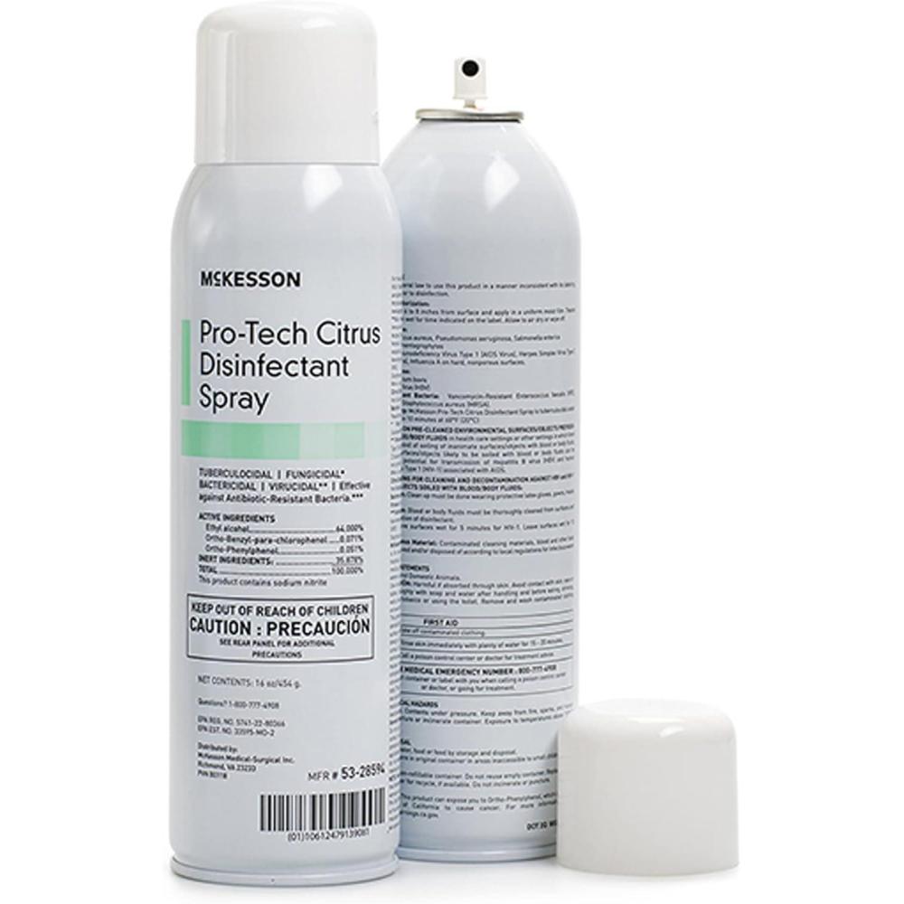 image:imageMcKesson ProTech Surface Disinfectant Spray  AlcoholBased Citrus Scent NonSterile  Aerosol Can 16 oz 1 Count 12 Packs 12 Total