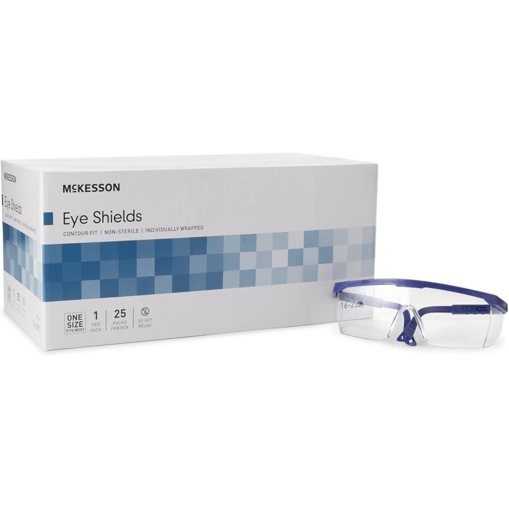 image:imageMcKesson Safety Glasses with Shields and OverEar Protection One Size 25 Count 4 Packs 100 Total