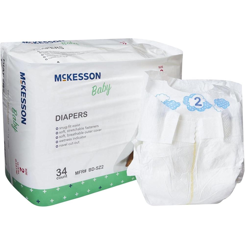 image:imageMcKesson Size 2 Baby Diapers 12 to 18 lbs 34 Count 1 Pack