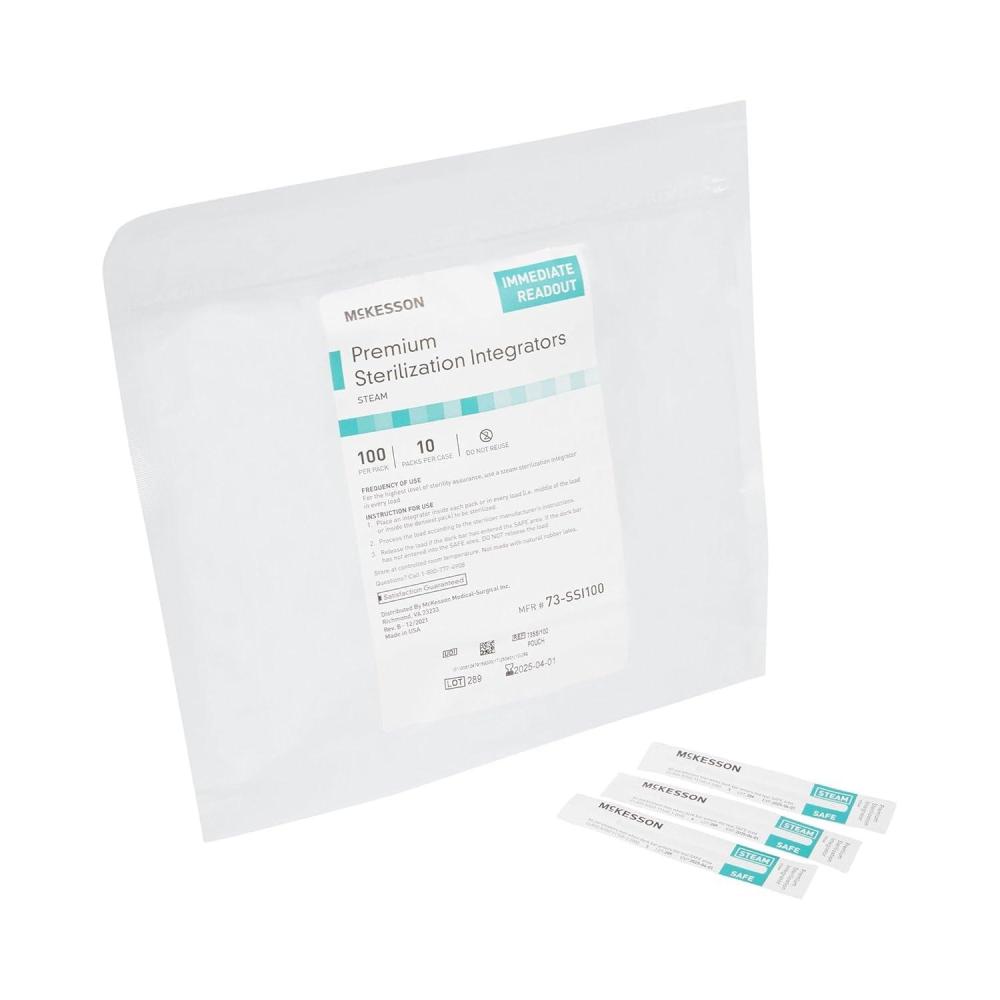 image:imageMcKesson Steam Sterilization Integrator  Sterilization Chemical Integrator Strip with Immediate Readout  Class 5 100 Count 1 Pack
