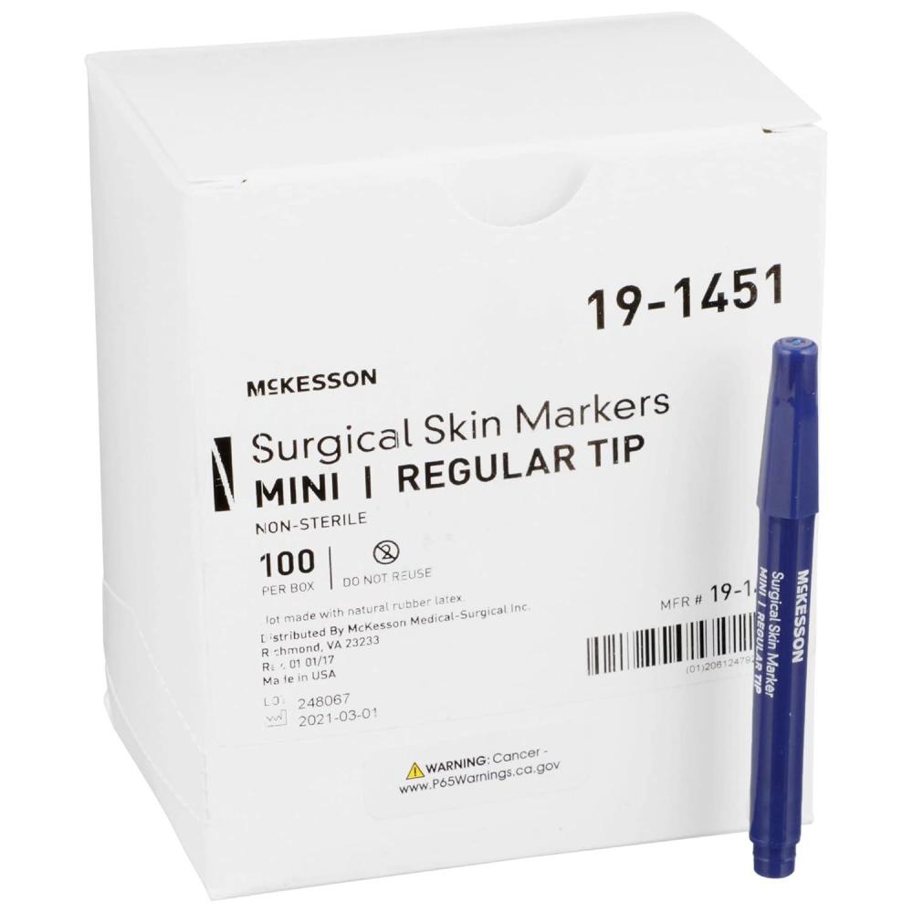 image:imageMcKesson Surgical Skin Marker Pack of 100 Medical or Tattoo Stencil Pen Violet Ink Mini Size