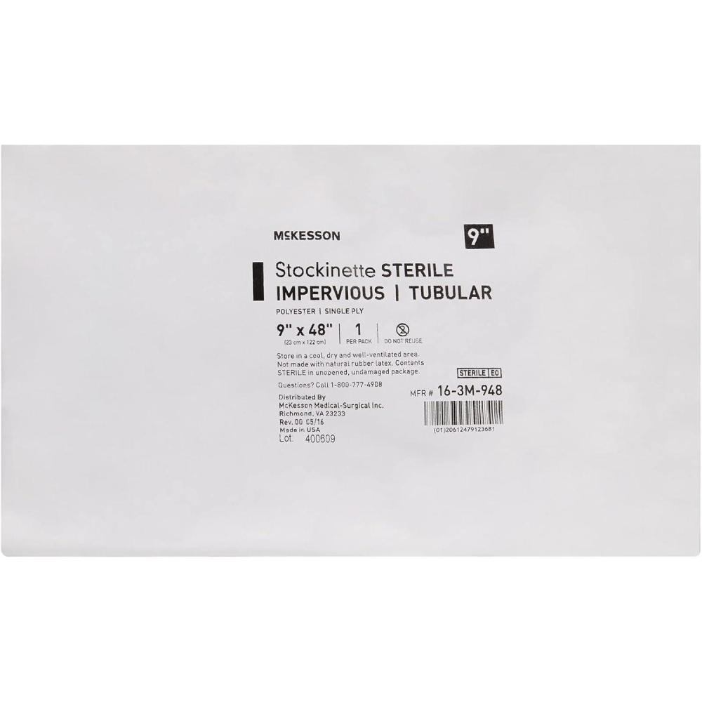 image:imageMcKesson Surgical Stockinette Sterile Knit Liner with Impervious Tube PreCut NonAdhesive Tubular Drape Stockinette 48 in x 9 in 12 Count
