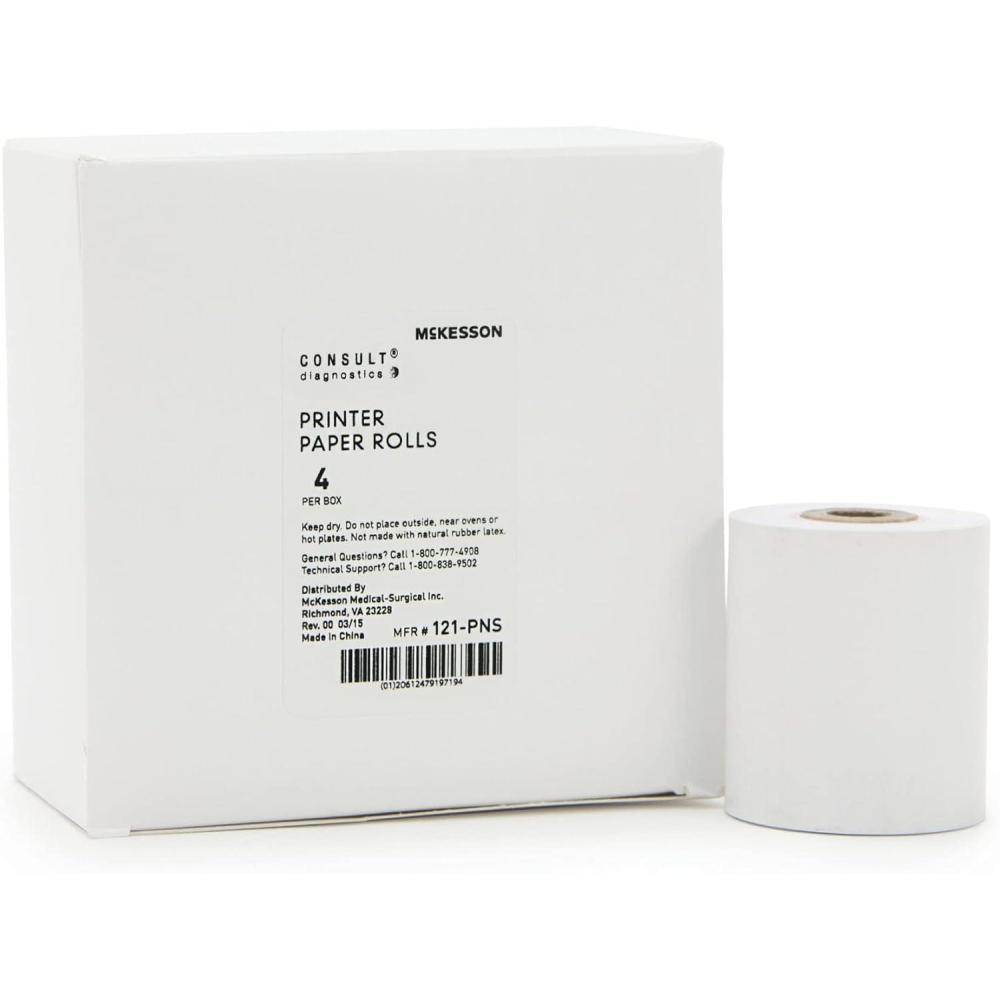 image:imageMcKesson Thermal Printer Paper Rolls NonSticky Urine Analyzer Paper 4 Count 4 Packs 16 Total