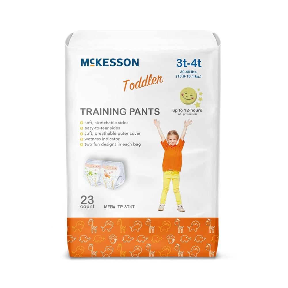 image:imageMcKesson Toddler Training Pants 3T to 4T  Disposable PullOn with TearAway Seams  30 to 40 lbs 23 Count 4 Packs 92 Total