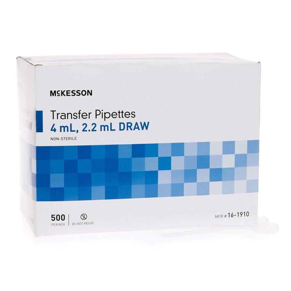 image:imageMcKesson Transfer Pipette NonSterile 39 mL Capacity 05 mL to 1 mL Graduation Increments 500 Count 1 Pack