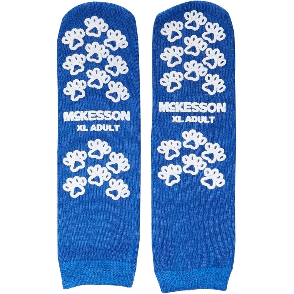 image:imageMcKesson Unisex Slipper Socks Adult Size 712 to 10 Blue 1 Pair