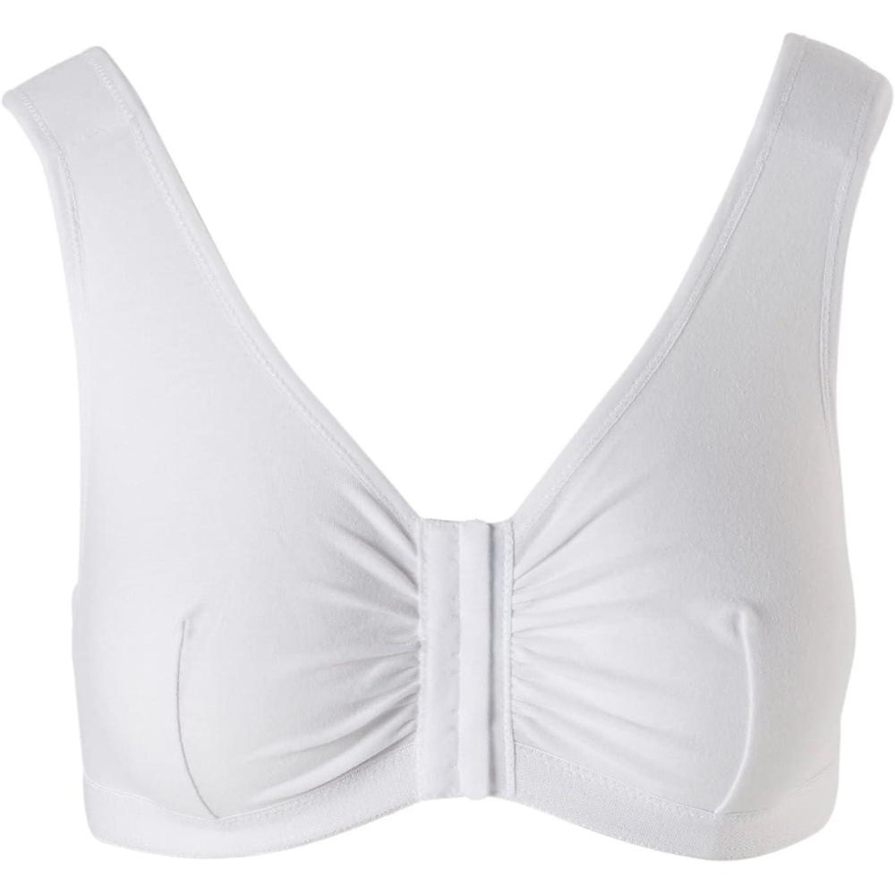 image:imageMcKesson White CottonSpandex SurgiBra PostSurgical Bra for FullCoverage Breast Support with Light Compression 34inch B C D Cups 1 Count