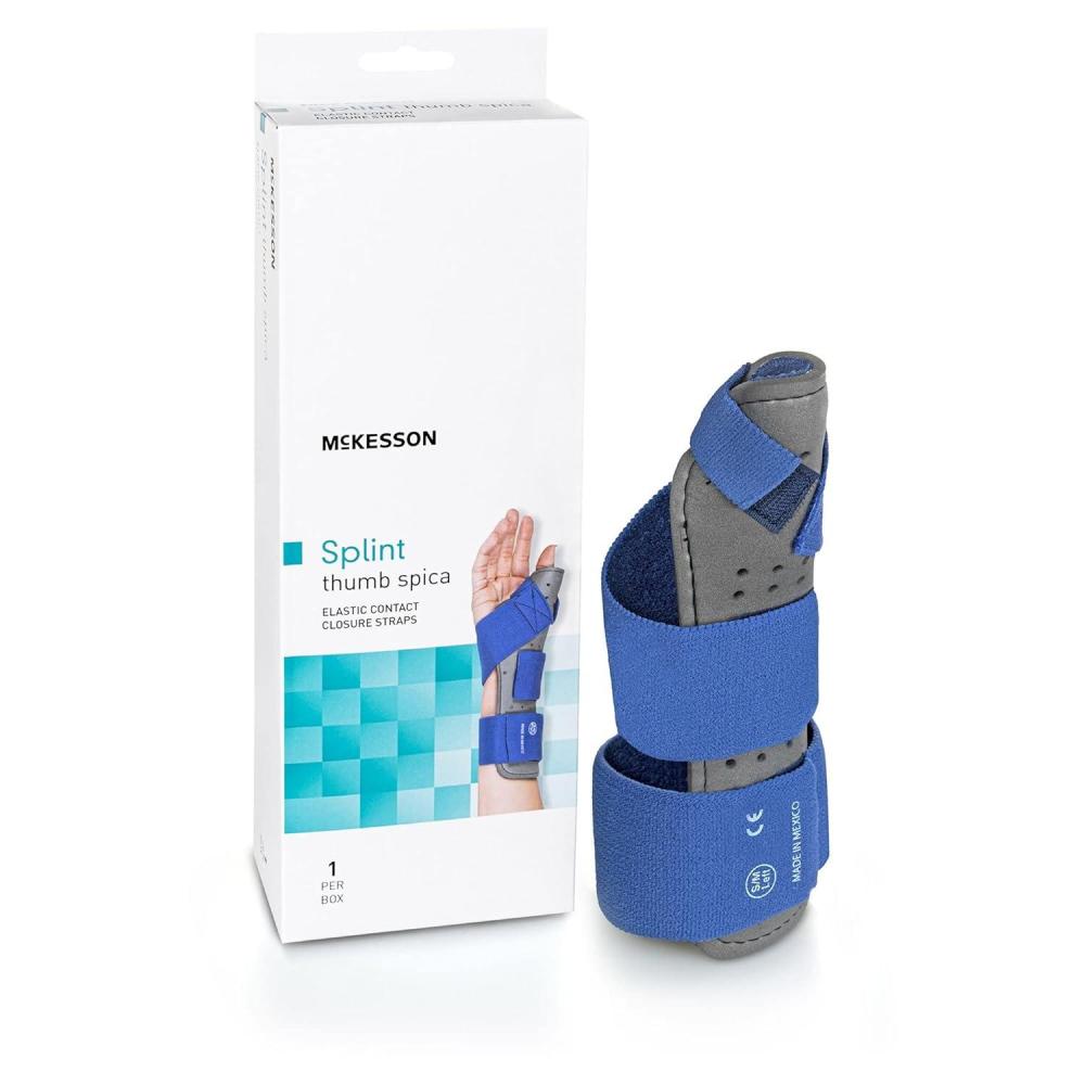 image:imageMcKesson XL Blue and Gray Thumb Splint for Left Hand with Hook and Loop Closures 1 Count
