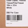 McKesson Adult Exam Cape, Poly and Tissue Material, White, Poncho Style with Open Sides, 19 x 22 Inches, Unisex(200)