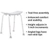 McKesson Bath Bench Without Back, Aluminum Frame, Lightweight, Adjustment, 300 lb Weight Capacity, 1 Count