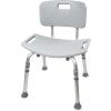 McKesson Bath Bench with Removable Back – Aluminum Frame, Without Arms – Gray, 300 lbs Weight Capacity, 19 1/4 in Seat Width, 15 1/2 in to 19 1/2 in Height, 1 Count