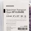 McKesson Biohazard Specimen Transport Bags – Zip Closure, with Document Pouch, Clear, Non-Sterile, No Rubber Latex – 8 in x 10 in, 1000 Count