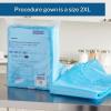 McKesson Chemotherapy Procedure Gown, Disposable – Full-Back, Waist Tie, AAMI Level 2, Unisex, Non-Sterile – Blue, Size 2XL, 53 in L, 10 Count