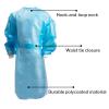 McKesson Chemotherapy Procedure Gown, Disposable – Full-Back, Waist Tie, AAMI Level 2, Unisex, Non-Sterile – Blue, Size 2XL, 53 in L, 10 Count