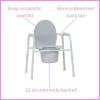 McKesson Commode Chair with 12 qt Bucket, Streel Frame, 350 lbs Weight Capacity, 13 3/4 in Seat Width, 4 Count