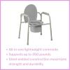 McKesson Commode Chair with 12 qt Bucket, Streel Frame, 350 lbs Weight Capacity, 13 3/4 in Seat Width, 4 Count