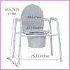 McKesson Commode Chair with 12 qt Bucket, Streel Frame, 350 lbs Weight Capacity, 13 3/4 in Seat Width, 4 Count