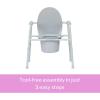 McKesson Commode Chair with 12 qt Bucket, Streel Frame, 350 lbs Weight Capacity, 13 3/4 in Seat Width, 4 Count