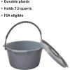 McKesson Commode Replacement Bucket with Handle and Lid, 7.5 qt, 12 Count(1 Count (Pack of 1))