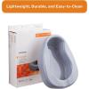 McKesson Contoured Bedpan – Plastic, Unisex, 84 fl oz – Gray, 16.25 in x 12 in x 4.25 in, 1 Count