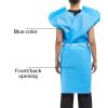 McKesson Deluxe Exam and X-Ray Gown, Disposable – Waist Tie, Multi-Phasic, Non-Woven, Short Sleeve – Blue, Unisex, One Size Fits Most Adults, 30 in x 42 in, 50 Count