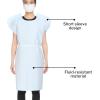 McKesson Exam Gown, Disposable – Poly and Premium Tissue, Front or Back Opening, Short Sleeve, Unisex – Blue, One Size Fits Most Adults, 42 in x 30 in