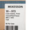 McKesson Exam Gown, Disposable – Poly and Premium Tissue, Front or Back Opening, Short Sleeve, Unisex – Teal, One Size Fits Most Adults, 21 in x 30 in, 50 Count