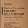 McKesson Fluid-Resistant Procedure Masks with Eye Shield, Anti-Fog, Single Use, ASTM Level 3, 25 Count, 4 Packs, 100 Total