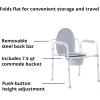 McKesson Folding Bariatric Commode Chair with 7.5 qt Bucket, 350 lbs Weight Capacity, 13 3/4 in Seat Width, 1 Count