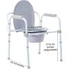 McKesson Folding Bariatric Commode Chair with 7.5 qt Bucket, 350 lbs Weight Capacity, 13 3/4 in Seat Width, 1 Count