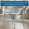 McKesson Folding Commode Chair with 7.5 qt Bucket, 350 lbs Weight Capacity, 13 1/2 in Seat Width, Adjustable Height, 1 Count(1 Count (Pack of 1))