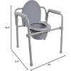 McKesson Folding Commode Chair with 7.5 qt Bucket, 350 lbs Weight Capacity, 13 1/2 in Seat Width, Adjustable Height, 1 Count(1 Count (Pack of 1))