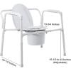 McKesson Heavy-Duty Folding Bariatric Commode Chair with 12 qt Bucket, 650 lbs Weight Capacity, 13 3/4 in Seat Width, 1 Count