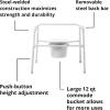 McKesson Heavy-Duty Folding Bariatric Commode Chair with 12 qt Bucket, 650 lbs Weight Capacity, 13 3/4 in Seat Width, 1 Count