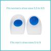 McKesson Heel Cups – Silicone Gel, U-Shaped, Supportive, Blue and Transparent – Small, Medium Size, 1 Count