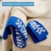 McKesson Slipper Socks, Non-Slip Grip Socks, Royal Blue, Bariatric, Adult Shoe 12+, Extra Wide, 3 Pair