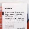 McKesson Specimen Transport Bag, Biohazard, Zip Closure, 2 mil Thickness, 6 in x 9 in, 1000 Count