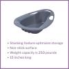McKesson Stackable Bedpans, Plastic, Graphite, 2 qt, 250 lbs Weight Capacity, 50 Count