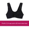 McKesson Surgical Bras – Therapeutic Compression Cotton Bra with Front Closure, Full Coverage Post-Surgical Bra – Black, 32 B/C/D, 1 Count