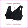 McKesson Surgical Bras – Therapeutic Compression Cotton Bra with Front Closure, Full Coverage Post-Surgical Bra – Black, 32 B/C/D, 1 Count