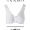 McKesson White Cotton-Spandex Surgi-Bra – Post-Surgical Bra for Full-Coverage Breast Support with Light Compression – 34-inch B, C, D Cups, 1 Count