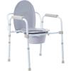 McKesson Folding Bariatric Commode Chair with 7.5 qt Bucket, 350 lbs Weight Capacity, 13 3/4 in Seat Width, 1 Count