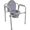 McKesson Folding Commode Chair with 7.5 qt Bucket, 350 lbs Weight Capacity, 13 1/2 in Seat Width, Adjustable Height, 1 Count(1 Count (Pack of 1))
