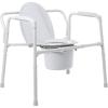McKesson Heavy-Duty Folding Bariatric Commode Chair with 12 qt Bucket, 650 lbs Weight Capacity, 13 3/4 in Seat Width, 1 Count
